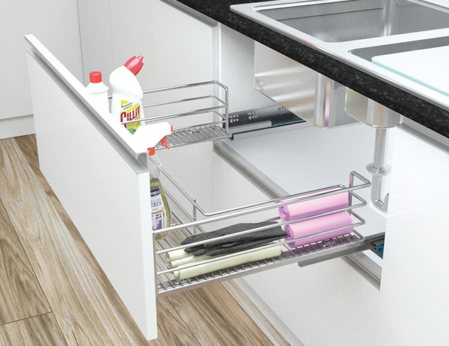 3-Sided Under Sink Pull-out Basket (300mm)